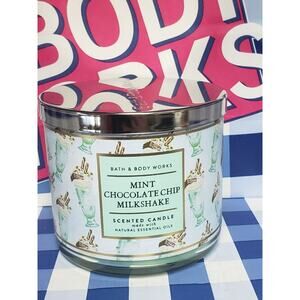 BBW Mint Chocolate Chip Milkshake Large 3 Wick Candle Bakery Home Fragrance